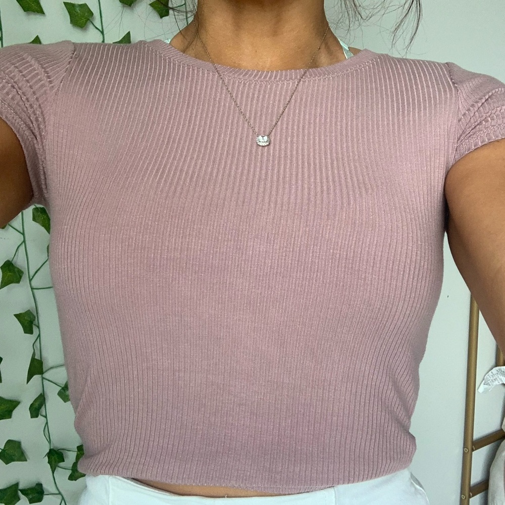 Bozzolo Fitted Pink Crop Top